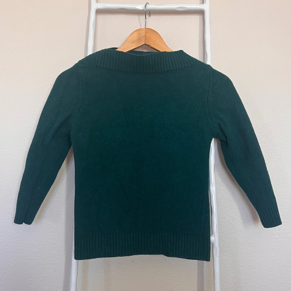 United Colors of Benetton Forest Green Wool Cropped Sweater M - Made in Italy